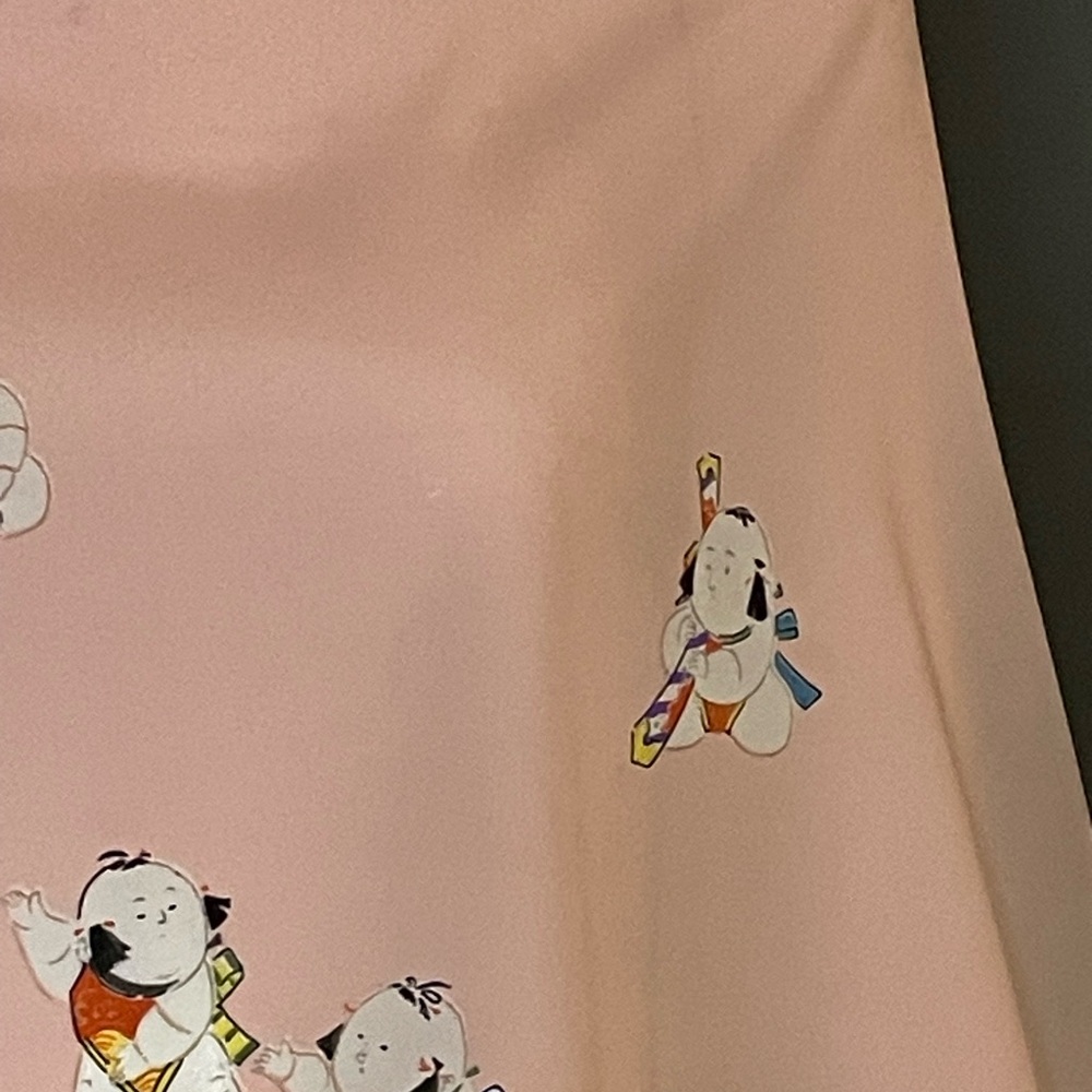 Charming Vintage Japan Sumo Baby Print Scarf 29 In Very Good Condition - Picture 5 of 10